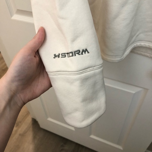 Under Armour Women's Delma 1/4 Zip Fleece Cold Outerlayer Pullover in White M - Picture 10 of 16